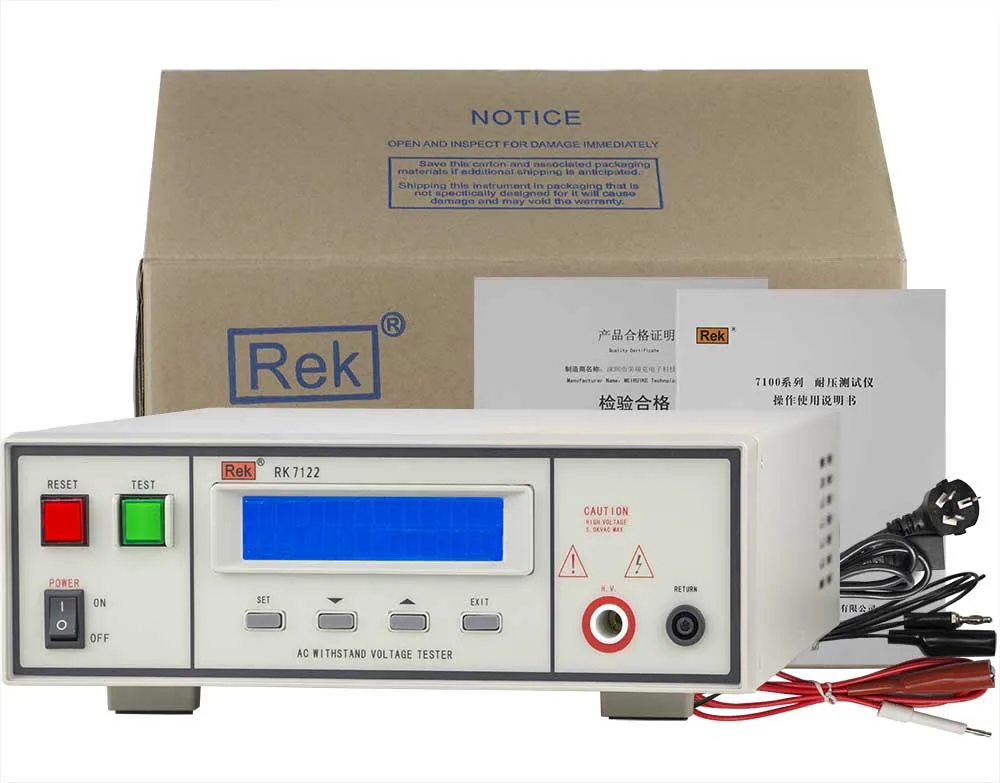 Rek RK7122 AC 5kV 12mA DC 6kV 5mA Factory Price Programmable Insulation Withstand Voltage Test AC DC Hipot Tester