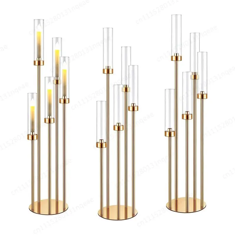 Gold Metal Candlestick Holder Christmas Wedding Table Ornament Party Candlestick Holder