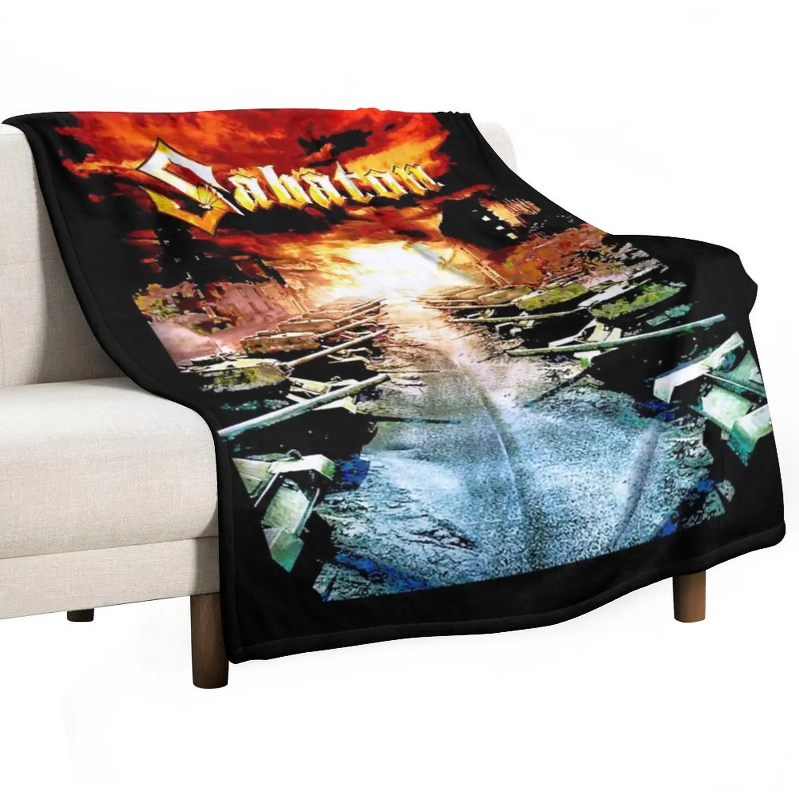 Mens Funny Sabaton Band Gifts Movie Fans Throw Blanket Flannel Fabric Hair Soft Plaid Blankets