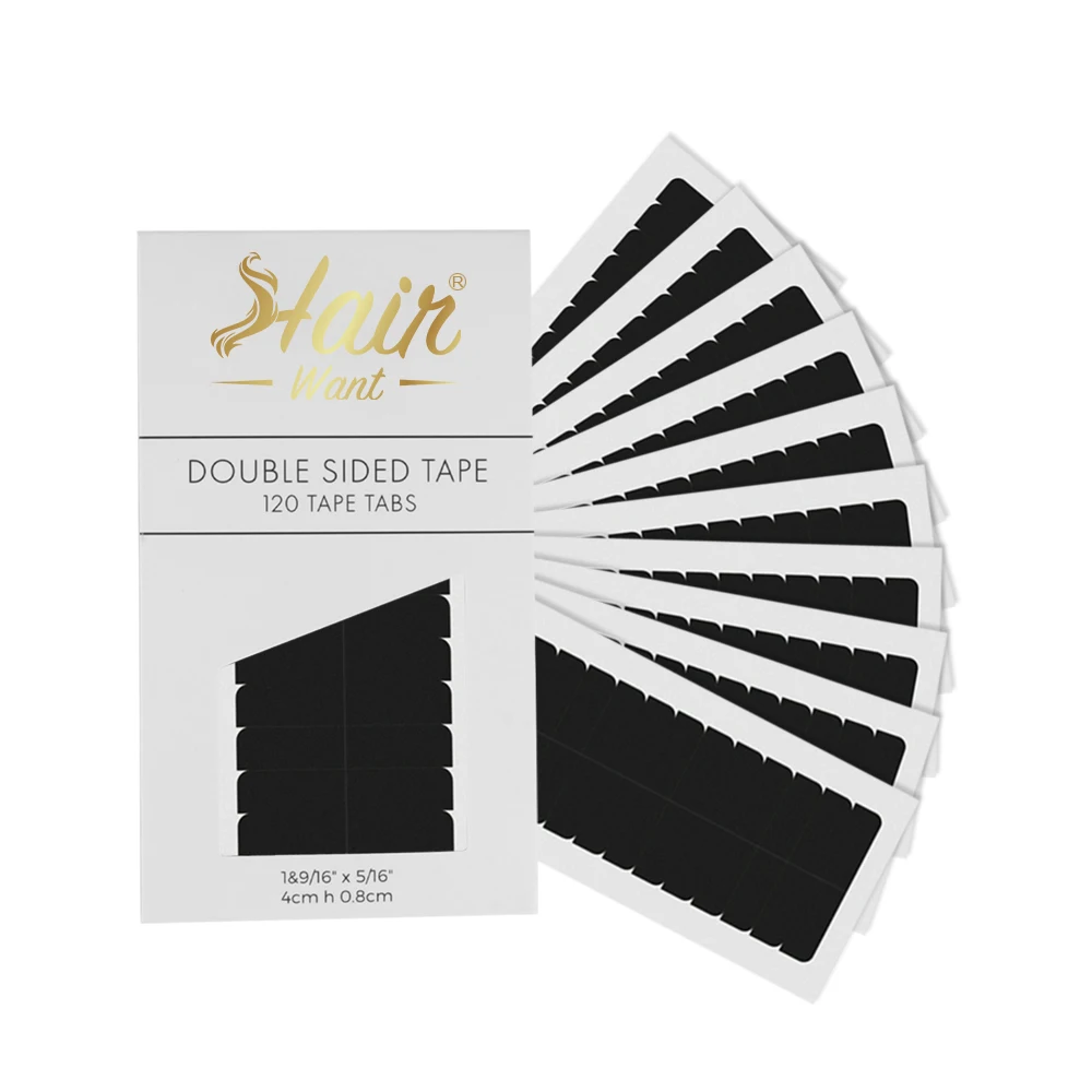 

Hair Want 120 Tabs Hair Extensions Tape Tabs Hair System Tape Tabs for Wigs Invisible Double Sided Replacement Adhesive Tape