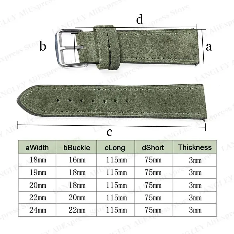 Camurça pulseira de couro genuíno 18mm 19mm 20mm 22mm 24mm para seiko para huawei relógio gt2/3/4 vintage artesanal costura pulseira