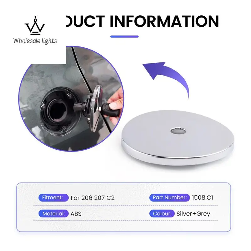 2x 1508c1 carro externo gás gasolina tanque bloqueio capa tampa do tanque de combustível para 206 207 citroen c2