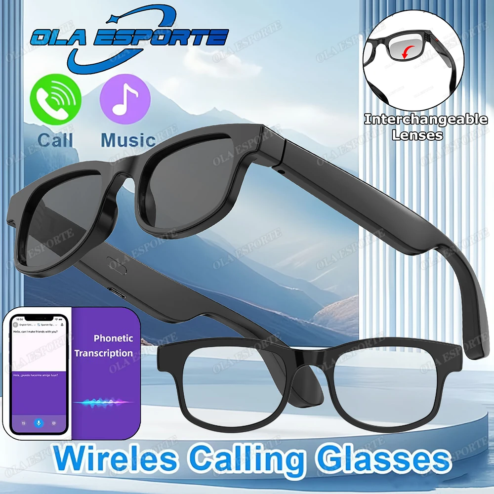 

New AI Smart Bluetooth Glasses Voice Assistant Bluetooth Call Playing Music Men Women Smart Sunglasses Camera Control Sunglasses