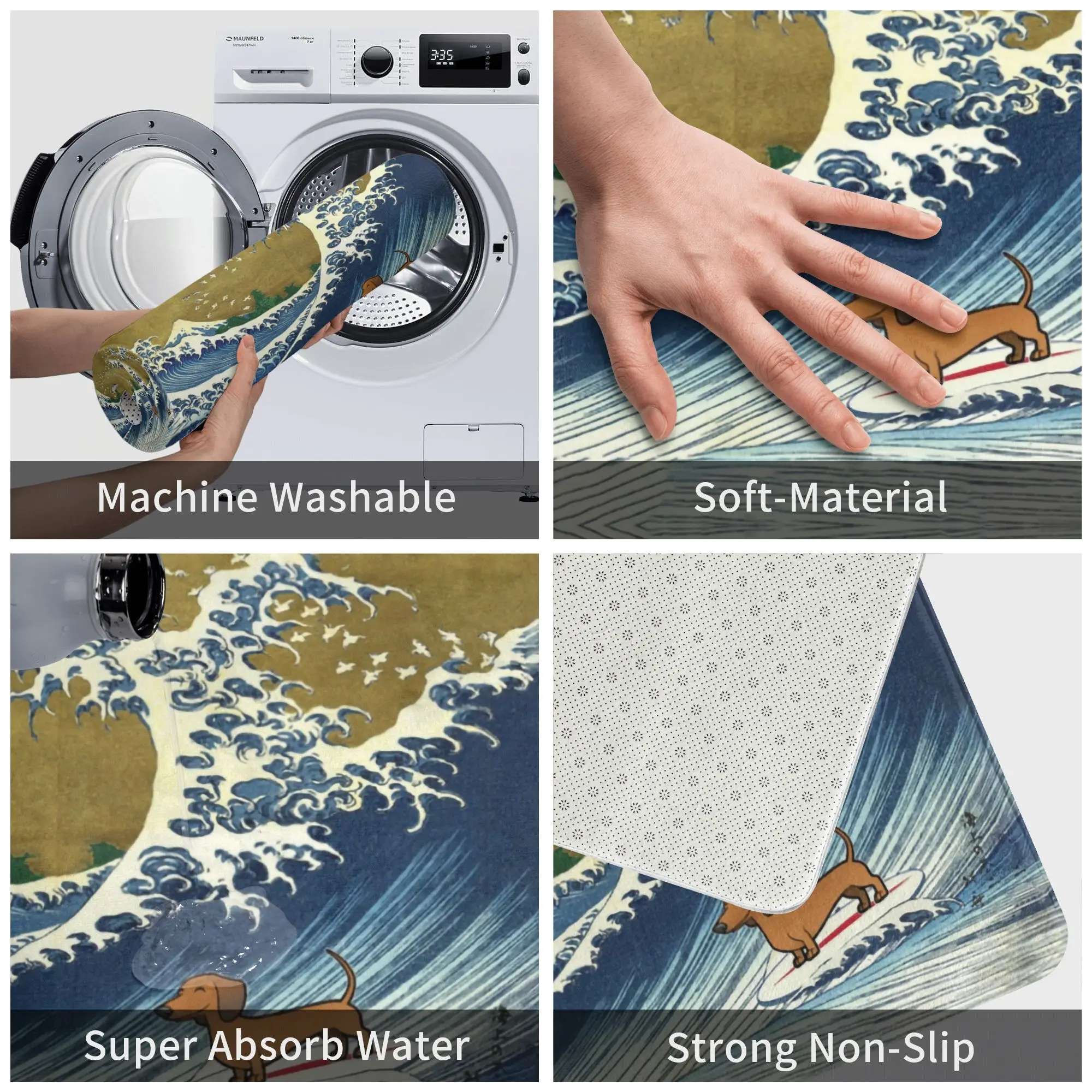 لطيف الألماني وينر الكلب تصفح الطابق الأمامي باب مدخل حصيرة في الهواء الطلق جرو موجة حمام المطبخ ممسحة المرآب السجاد البساط #4