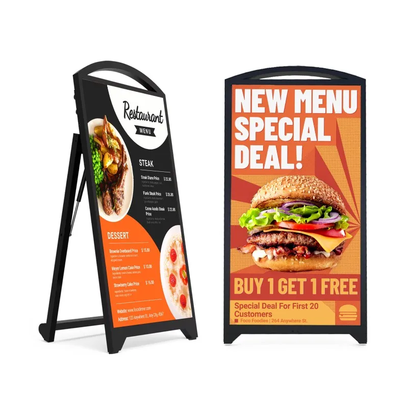 Outdoor Waterproof Portable 55-Inch Rechargeable LCD Screen Digital Signage LED Advertising Display Poster Stand Billboards
