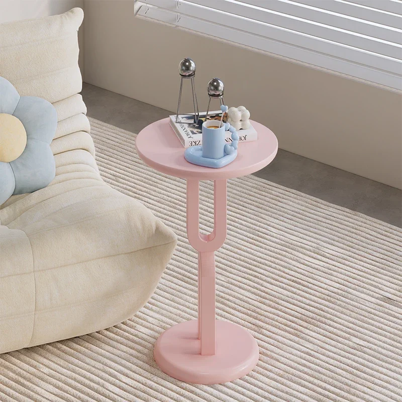 F34 Simple Modern Side Table, Round Tea Table, High Leg Small Desk, U-Shaped Corner Table, Stable and Durable Coffee Table