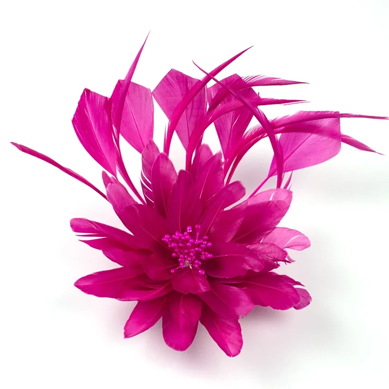 

Красивые перья и цветы, свадебный головной убор невесты, заколка для волос, модные женские аксессуары для волос, коктейльный головной убор оперения