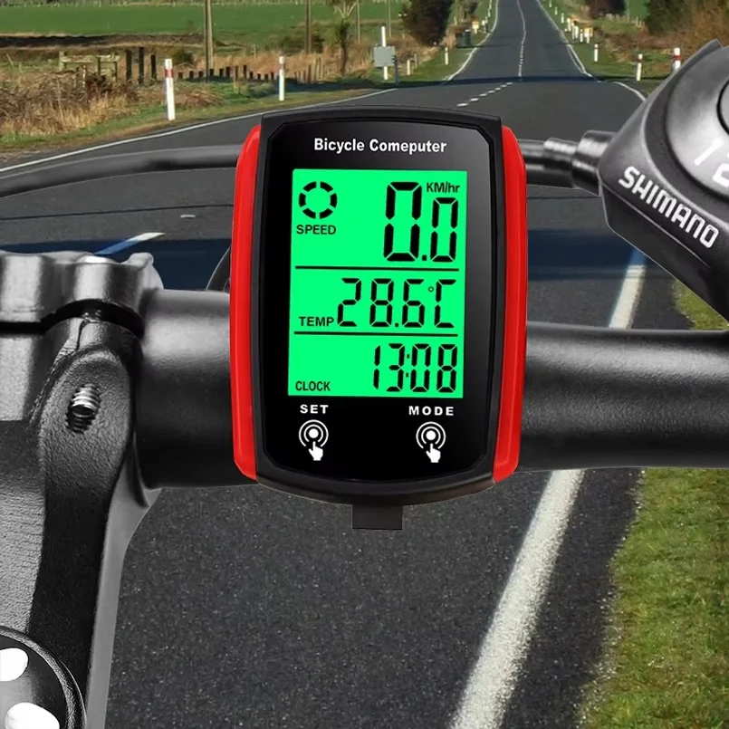 Square USB Rechargeable Wired Bicycle Computer LCD Luminous Bike Speedometer Odometer Speed Counter for Road MTB Cycling