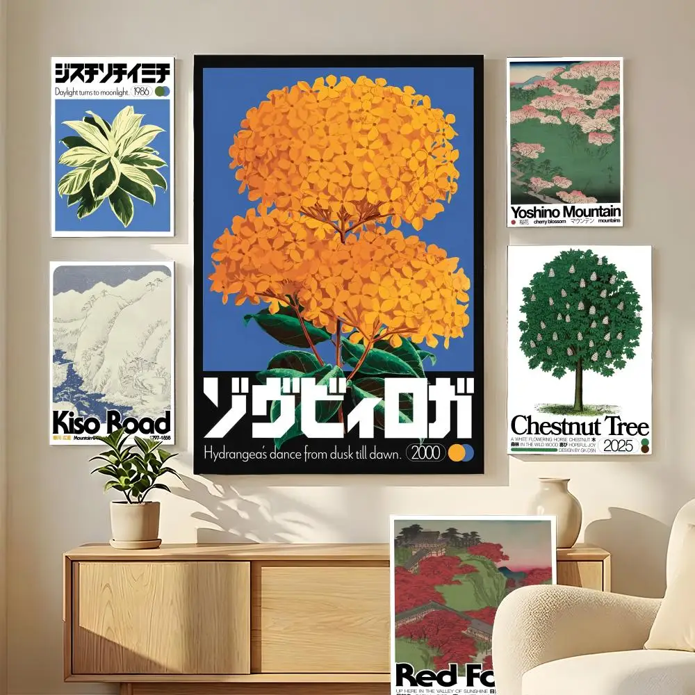 

1 шт. безрамный холст с изображением японских роз, фруктов и деревьев, каллиграфия, настенное искусство, HD-постеры для дома, спальни, декор, подарок