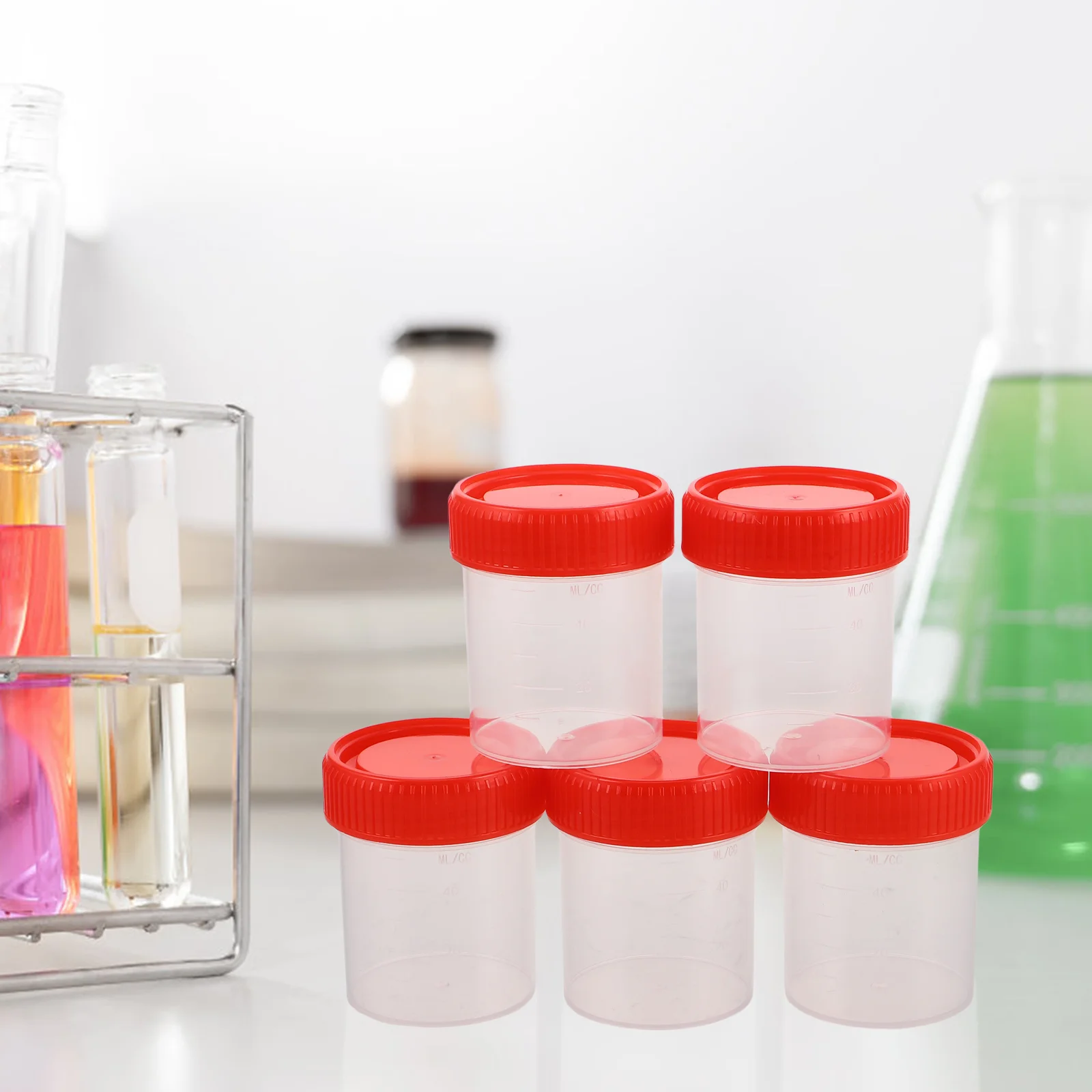 20 قطعة لوازم الحفلات علب الهدايا عينة طبية كوب أكواب التبول للمرأة الأزرق تخرج مع غطاء الجرعات اختبار الإباضة البول #4