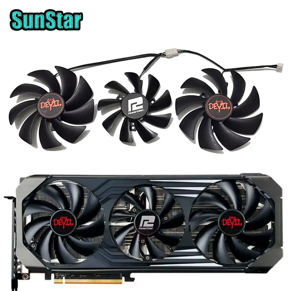 New FD9015U12D 85MM-95MM 4PIN 12V 0.5A GPU Cooling Fan,For POWERCOLOR RX6700XT 6750XT 6800 6800XT 6900XT Red Devil OC Video card