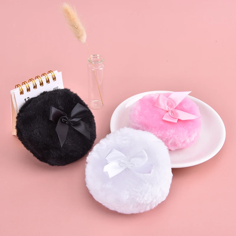 1Pc Professional Butterfly Round Cosmetic Villus Soft Plush Powder Puff Sponge Talcum Powder Makeup Cosmetic Makeup Beauty Tools