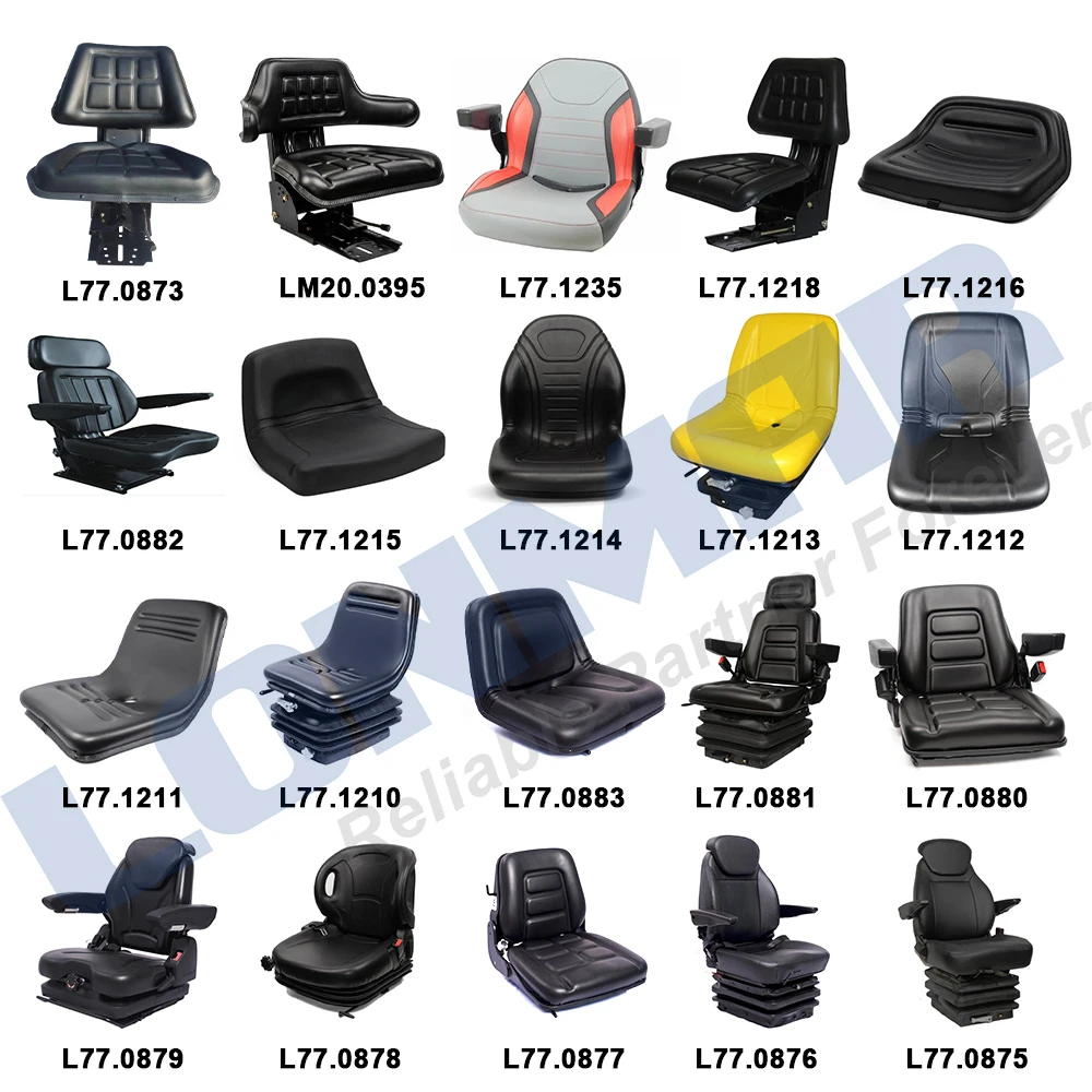 مقعد جرار عالمي أسود مع تعليق قابل للتعديل #2