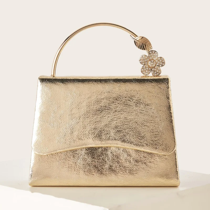 Elegante luxe getextureerde avondclutch Glanzend metallic Prachtig Stijlvol Compact Chic Formeel Prachtig voor dinerfeestbanket