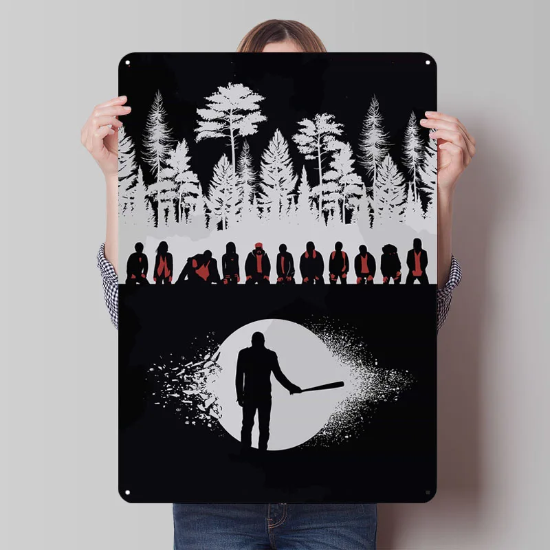 Negan The Wallking Dead Metal Poster Wall Art Decor Decoration Bedroom Custom Retro Metal Tin Signs for Home Room Decoration