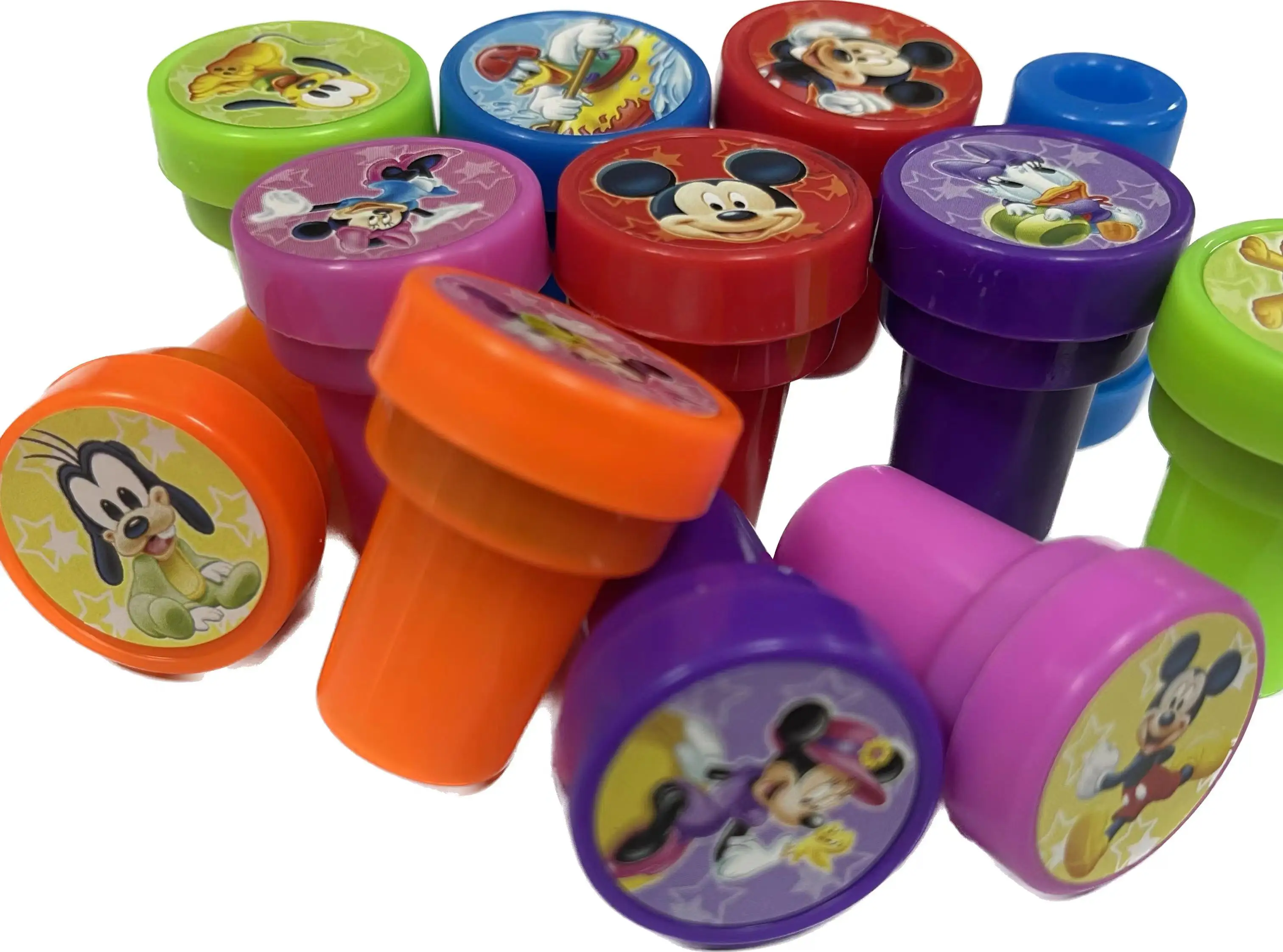 12/24/36Pcs Mickey Minnie Mouse Stamps Party Favors Toys Goodie Bag Pinata Fillers Kids Birthday Gifts Classroom Rewards Prizes