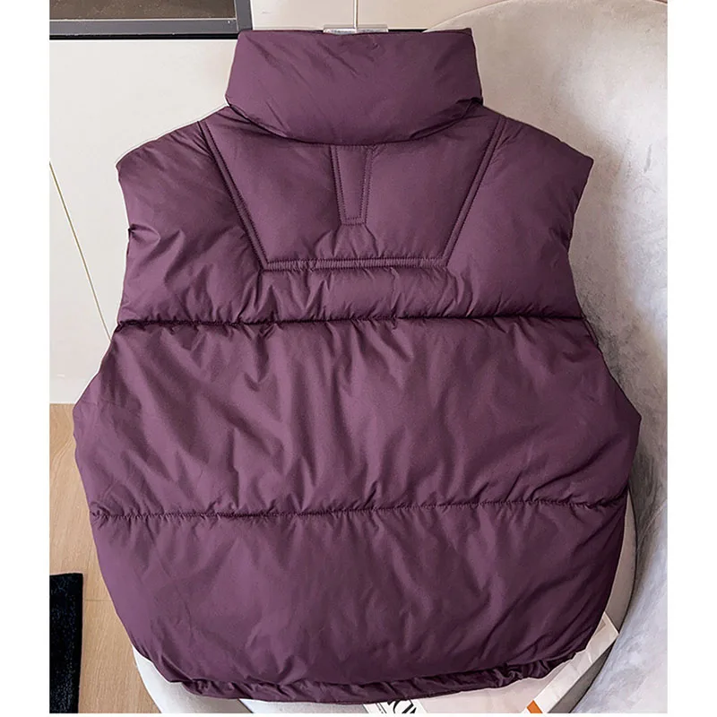 Women Cotton Vest 2024 Autumn Winter Fashion New Sleeveless Lady Warm Down Cotton Waistcoat Comfortable Ladies Short Jacket Tops