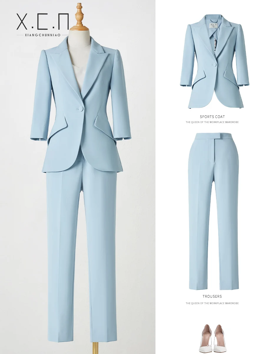 Xiangchun Bird 2026 Women's Professional Fashion Workwear Commute Suit Set Elegant Business Style Polyester Blend