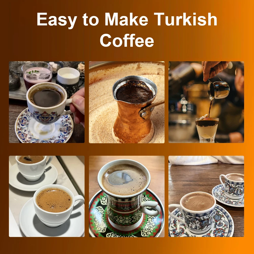 Turkish Coffee Maker Coffee Machine Anti-Overflow 250ml Heating Coffee Pot Touch Screen 95°C Bottom Heating Auto Power Off 550W