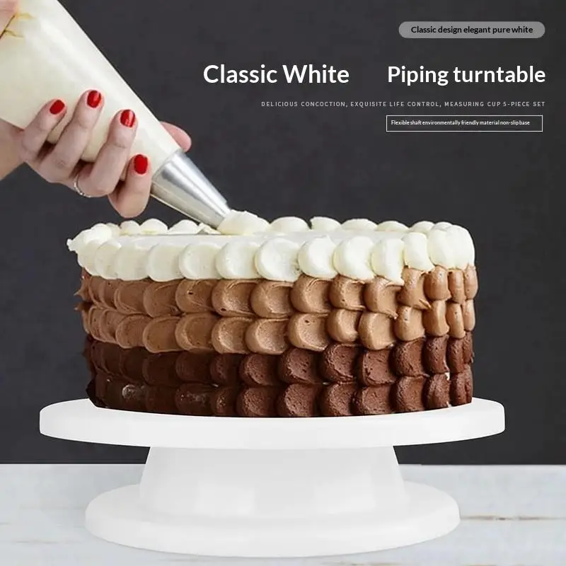 1Pcs Plastic Cake Decorating Turntable Non Slip Base Smooth Rotation Perfect For Home Baking Pastry Making