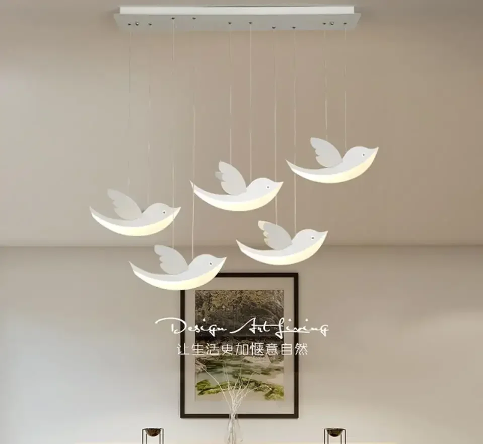 

Birds Nordic Creative 3 Heads Restaurant Lighting Individual Living Room Lighting Modern Simple Bar Staircase Lighting