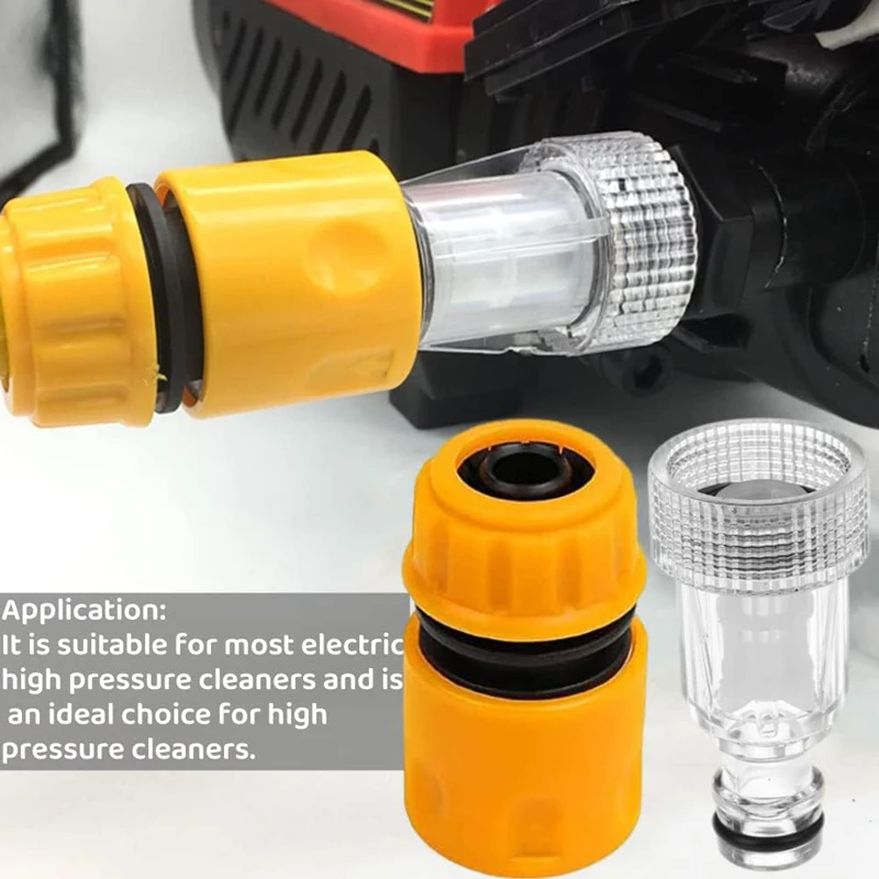

3/4" High Pressure Washer Water Filter Inlet Connector Gun Adapter and Hose End Quick Connector Garden Hose for Connectors
