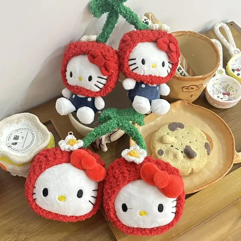 

Повязка на голову из мультфильма Kawaii Cherry, милая плюшевая кукла с большой головой, сумка для девочек, подвеска, брелок с фруктами, украшение, подарок, новинка