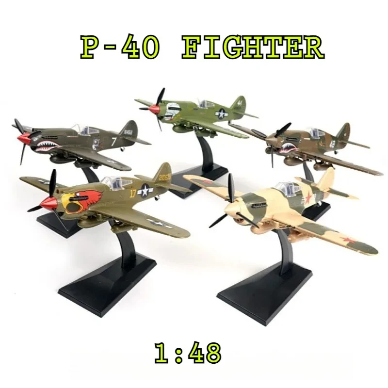 1/48 P-40 Jet de combate China tigres voladores sin pegamento avión de la Segunda Guerra Mundial P40 modelo de ensamblaje de plástico para coleccionar adornos