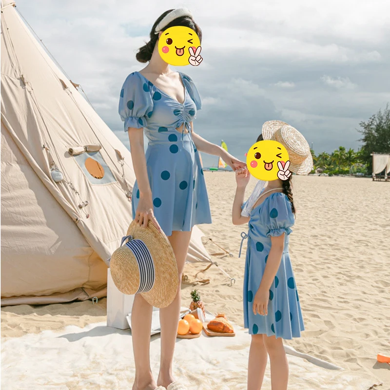 Summer Clothes Swimsuit Adult Children's Costume For Girls Casual Dresses Water Park Mother Daughter Matching Clothes Swimwear