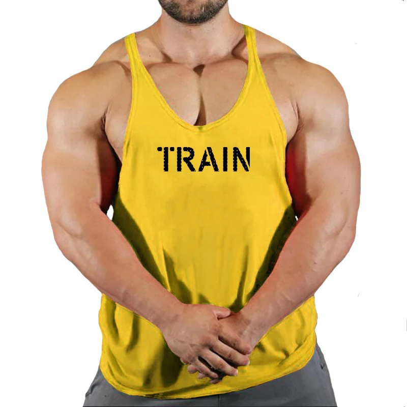 Summer Brand Fitness Tank Top Men Bodybuilding 2023 Train Gyms Clothing Fitness Men Shirt Running  Vest Cotton Singlets Muscle