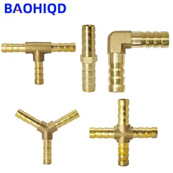 Brass Barb Pipe Fitting 6 8 10 12 14 16 19mm Hose 2 3 4 way Coupler Adapter For Fuel Gas Water Copper Connector