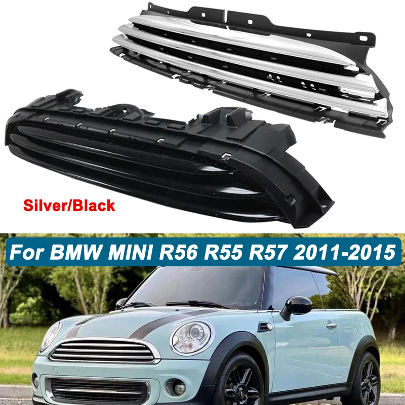 

Car Front Grille Bumper CoverTrim Spoiler Frame For BMW MINI R56 R55 R57 2011-2015 51117317264 Auto Bumper Honeycomb Mesh Grill
