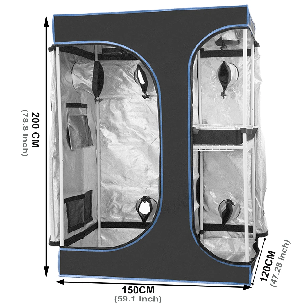 BEYLSION 600D Grow Box Growing Room Ciemny namiot do uprawy roślin domowych z szklarnią z okienkiem zegarkowym