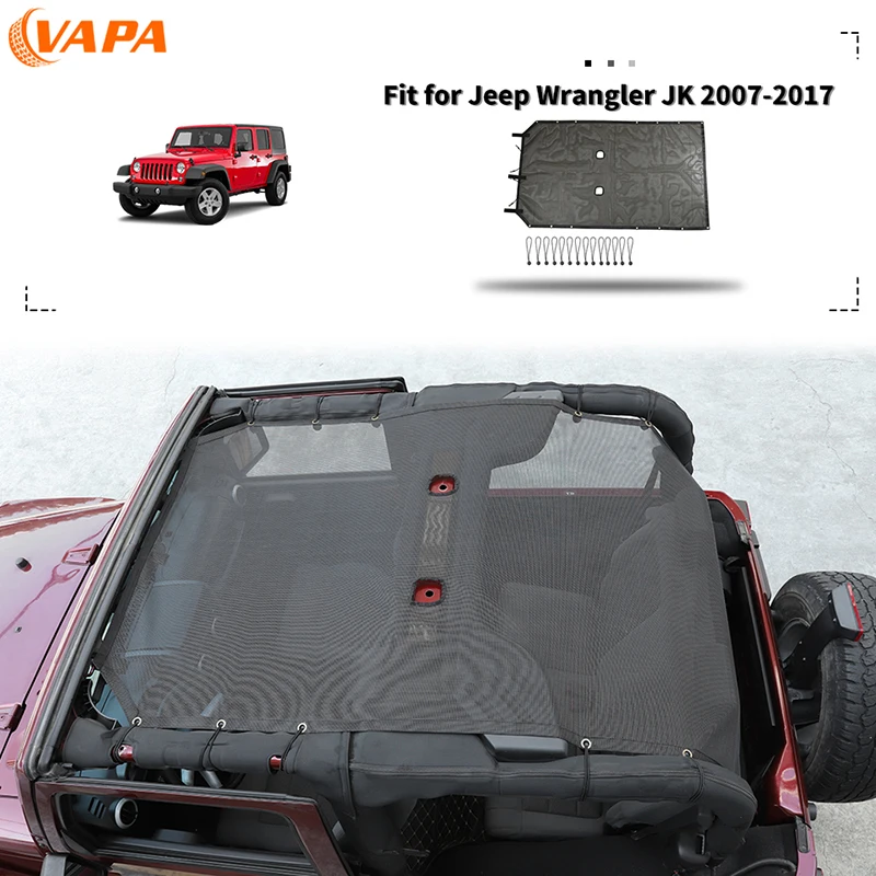 

Sunshade Mesh Sun Shade Top Roof Sunblock Mesh Heat Shield Mesh for Jeep Wrangler JK 2007-2017 2-Door Car Exterior Accessories