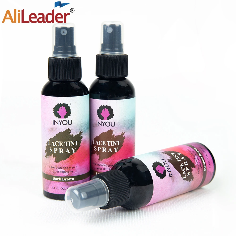 3.4Oz/100Ml Black Hair Tint Spray For Lace Front 6.8Oz/200Mltint Melting Spray For Lace Wigs Matches Skin Tone Perfect Quick-Dry