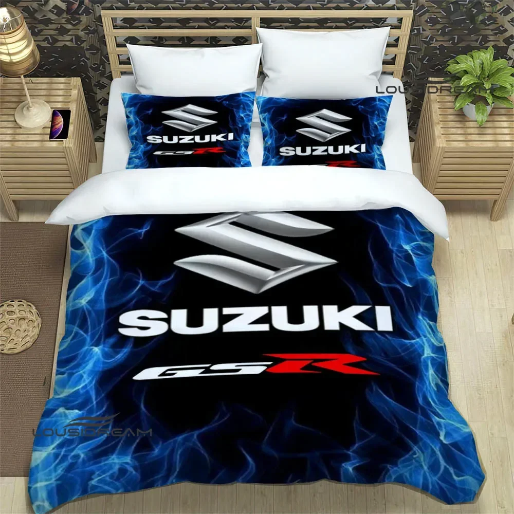 3D S-SUZUKI LOGO Printed Bedding Sets exquisite bed supplies set duvet cover comforter set bedding set luxury birthday gift