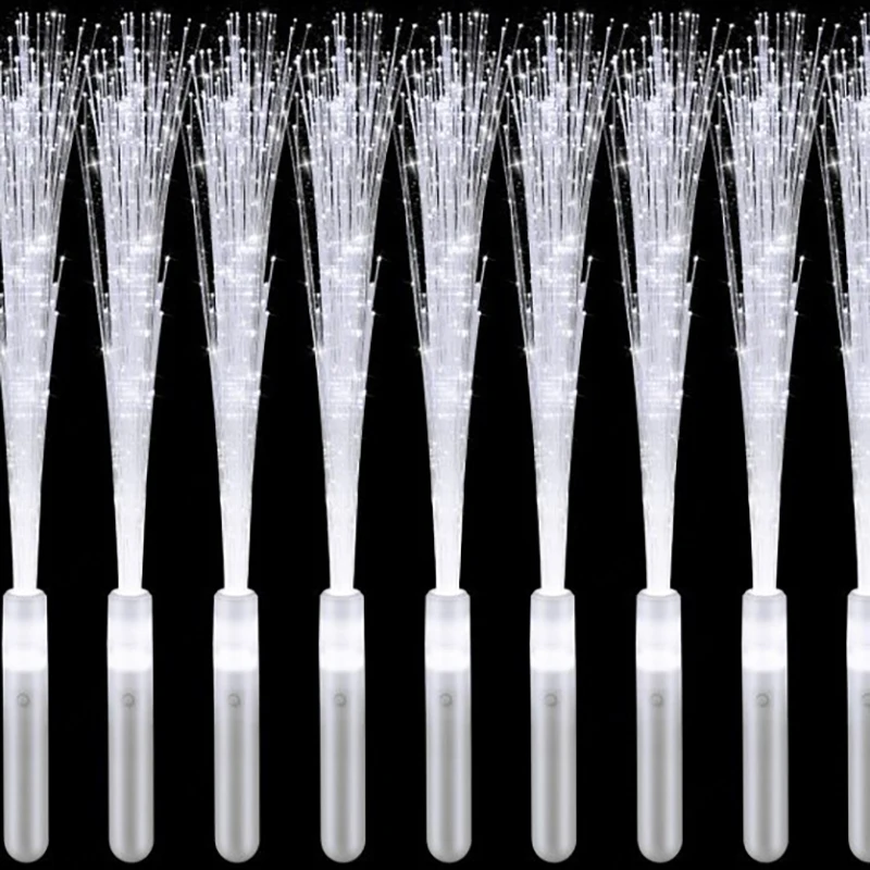 

24/100/1000PCS Fiber Optic Wands LED Light Up Fiber Optic Stick 3 Modes White Glow Sticks Wedding Birthday Party Bridal Shower