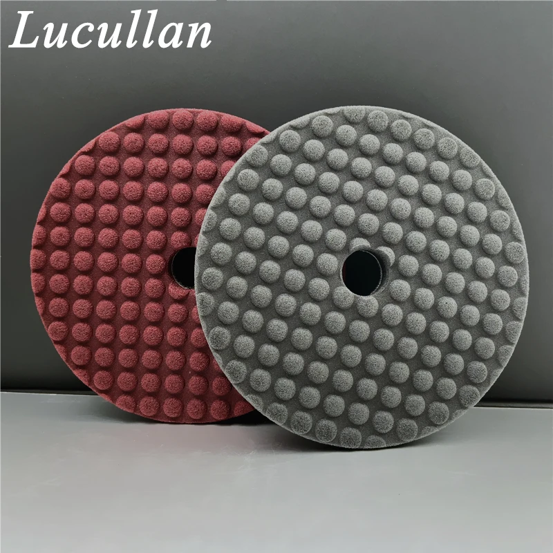 Lucullan Imported 5-inch Medium Soft Cut Polishing Sponge Embossed Design To Lock The Wax and Spray Evenly