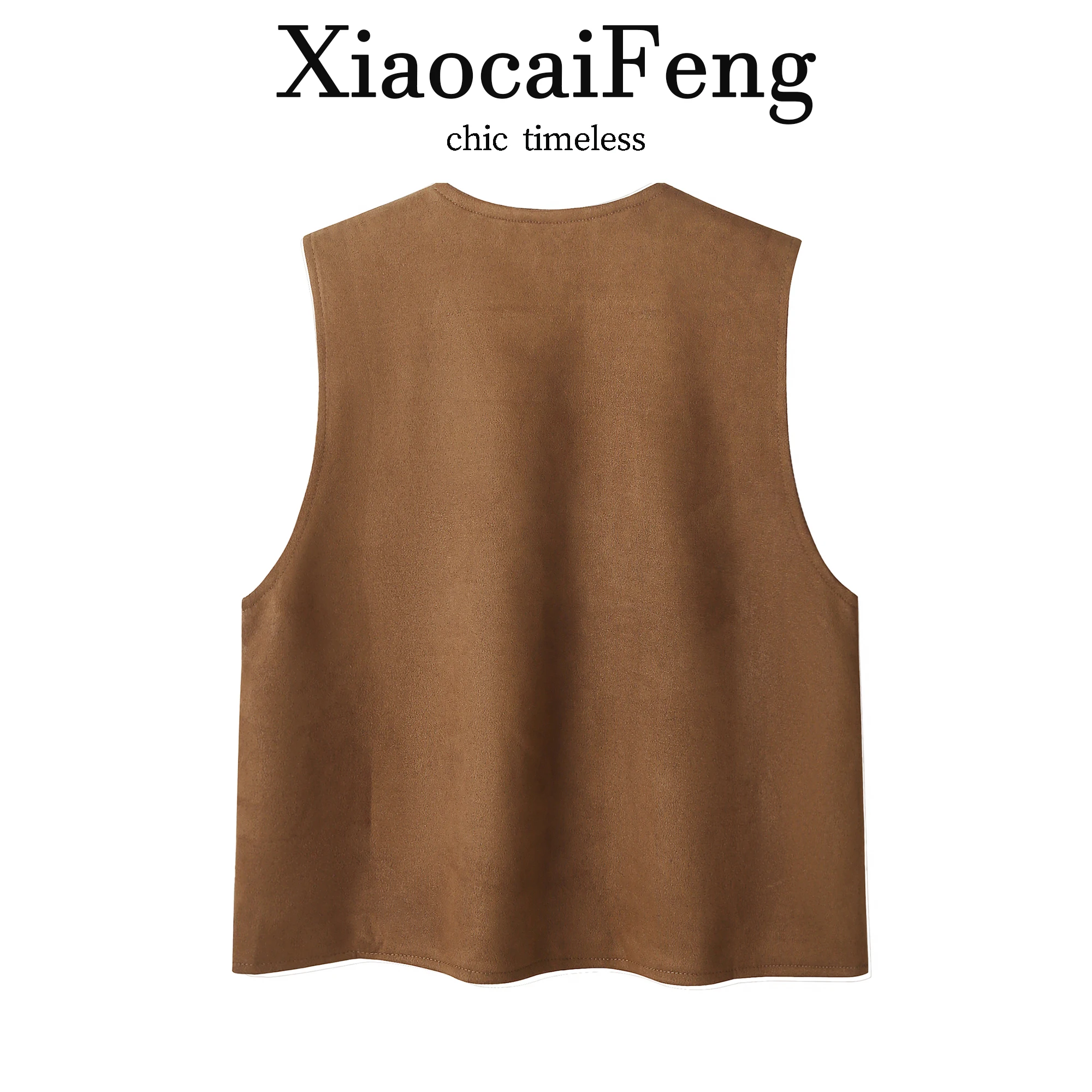 Bohemian Embroidered Suede Vest Women's Travel Casual Wear Layering Top V-Neck Plant Floral Pattern Single Button Closure
