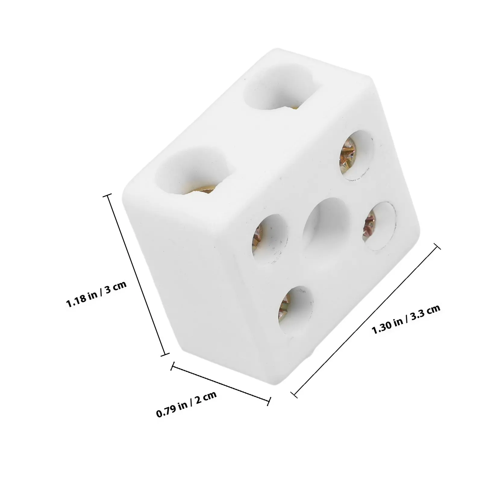 6Pcs Terminal Blocks High Temp Porcelain Ceramic Connector 5 Hole 2 Position Dual Row Electrical Wire Terminal Block for High