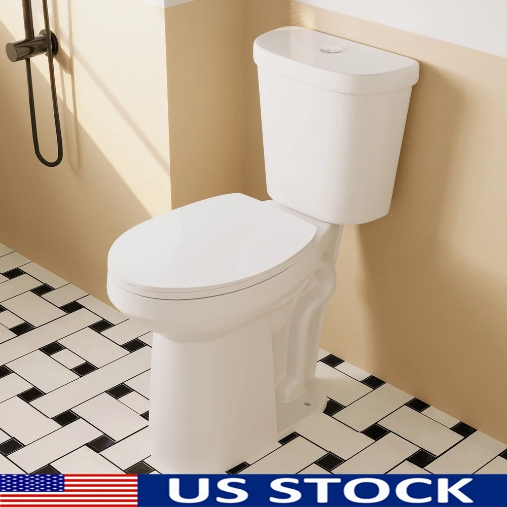 

21-дюймовый сверхвысокий унитаз, совместимый с ADA, двухкомпонентное сиденье с мягким закрыванием, двойной смыв, вода, эффективный удлиненный дизайн, простая установка