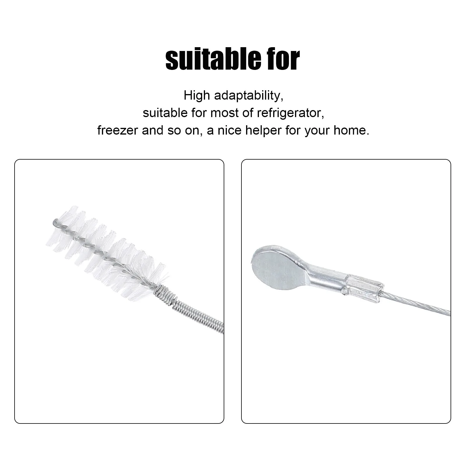 

6pcs Refrigerator Dredging Tool Sturdy Steel Fridge Drain Hole Cleaner Long Flexible Rods For Clog Removal Deep Cleaning Kit