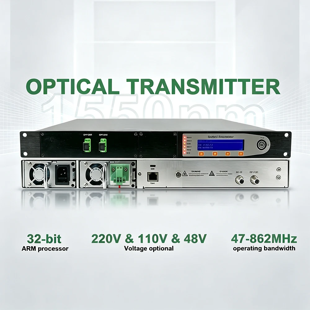 2x7db 2x10db Optical Transmitter RF to Fiber Optics Cable TV FTTH CATV 1550nm Direct-modulated Optical Transmitter