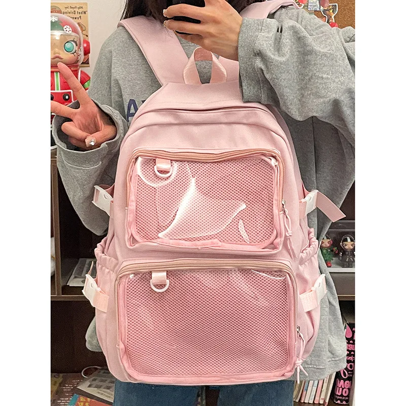 

Fashion Japanese Style JK Transparent Ita Bag for Girls Comic Cons Large Capacity Women Backpack School Bags for College Student