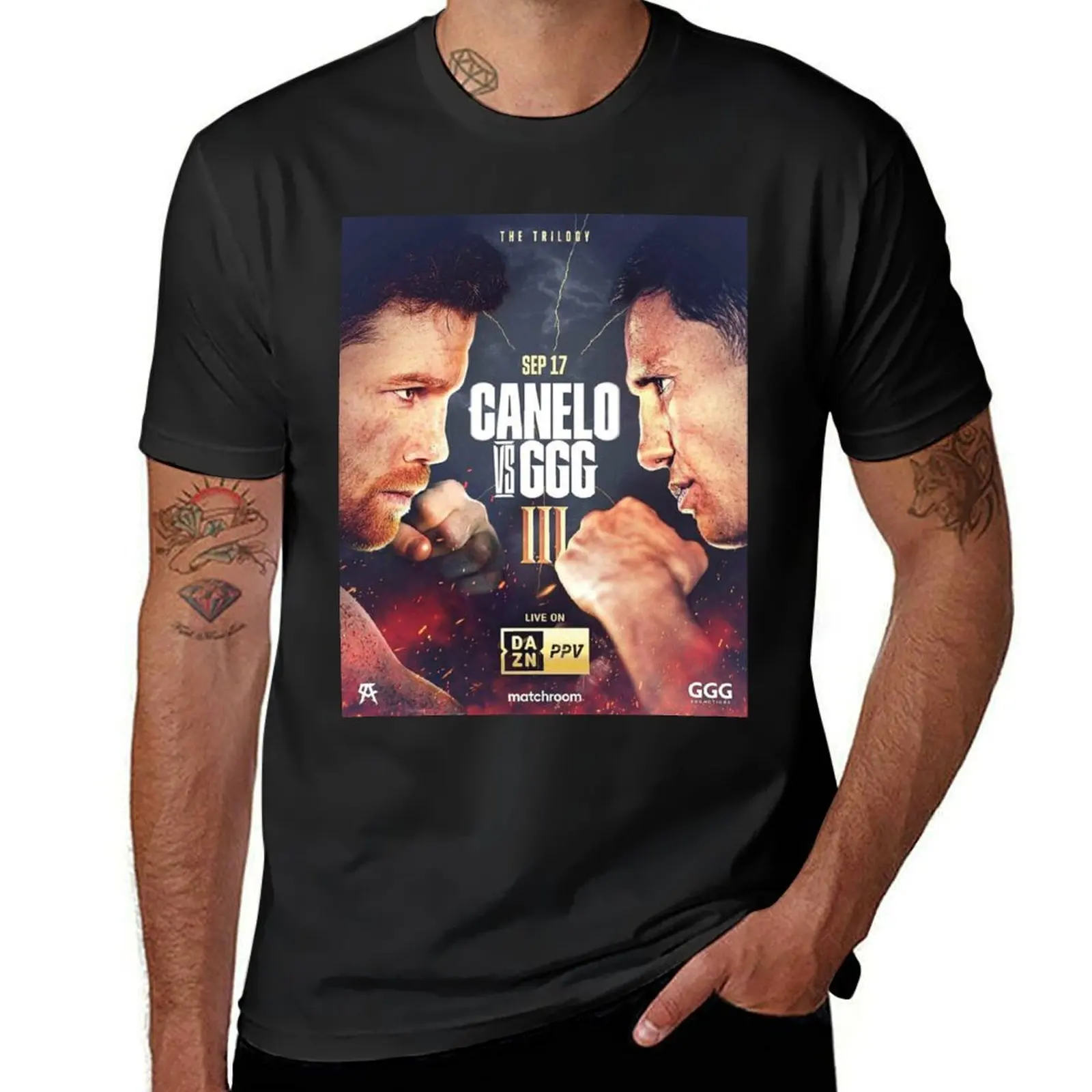 Canelo vs ggg Trilogie Kampf T-Shirt Vintage Kleidung Rohlinge Herren T-Shirt