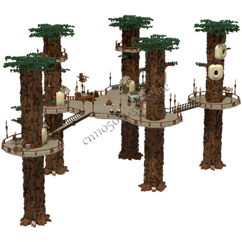 10430 PCS Forest Series Ewok Village Construction Modular Building Blocks Model DIY Assembly Display Toys Children Birthday Gift