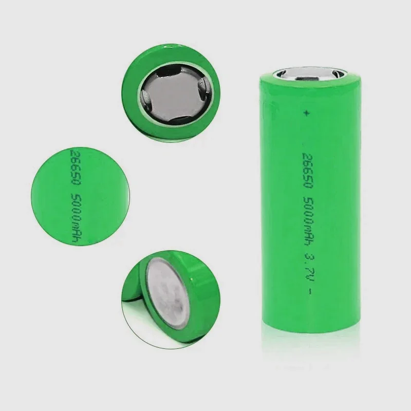 PURFIELD High Quality 26650 Battery 5000mAh 3.7V Lithium Ion Rechargeable Battery For 26650A LED Flashlight Laser Accumulator