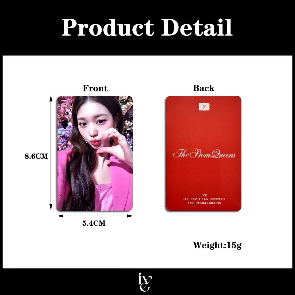 Kpop Group Fu Series 1VE First Fan Concert The Prom Queens Collection Card New Album Photo Printing Card Set