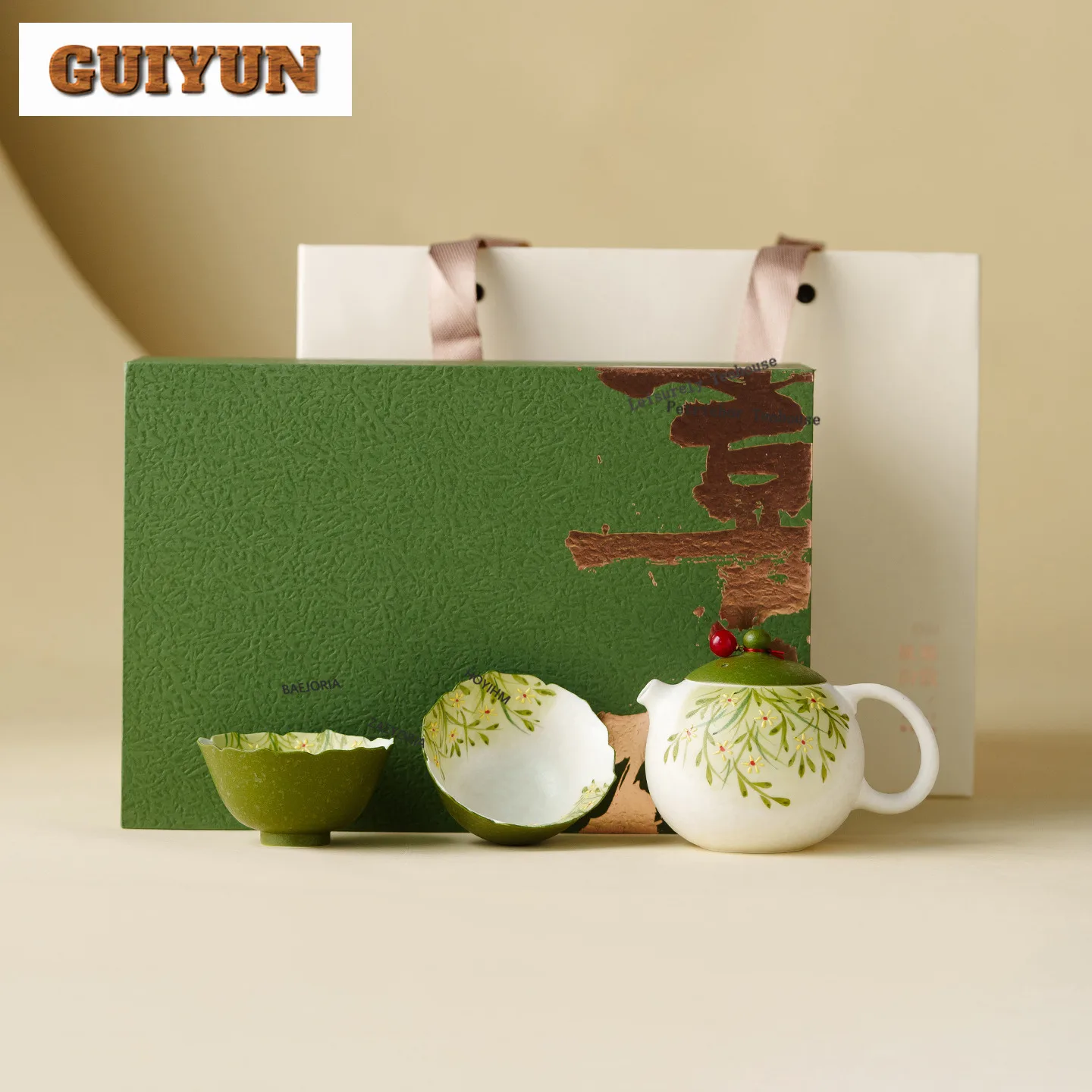 HOYIHM Hand-painted Daisy Tea Set Complete Set Retro Tea Ceremony Set Teapot And Tea Cup Set Chinese Tea Set Ornaments