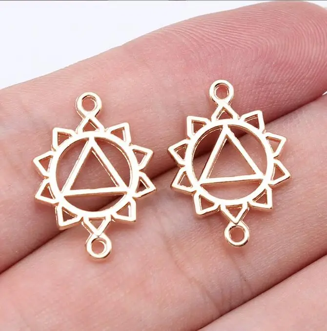 30pcs 20x14mm Alloy Charm geometric Chakra Pendant H0685